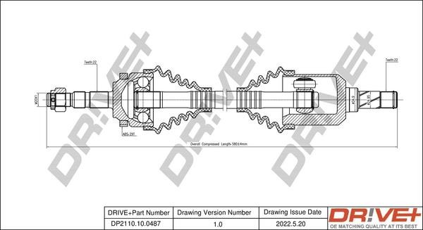 DP2110100487 Dr!ve+ Drive shaft