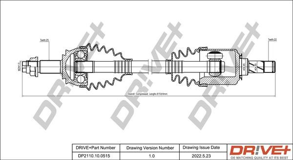 CV axle Opel Corsa D: DP2110100515 Dr!ve+ Drive shaft