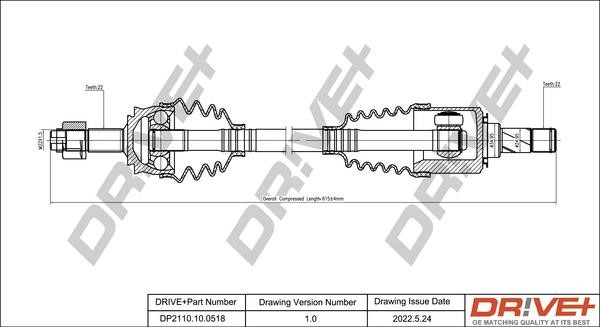 DP2110100518 Dr!ve+ Drive shaft