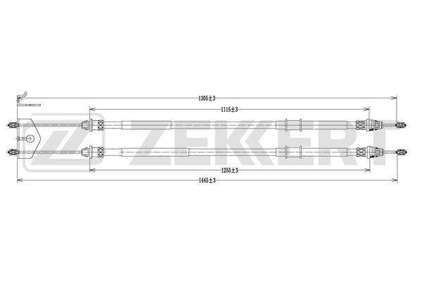 Zekkert BZ-1108 Cable Pull, parking brake BZ1108