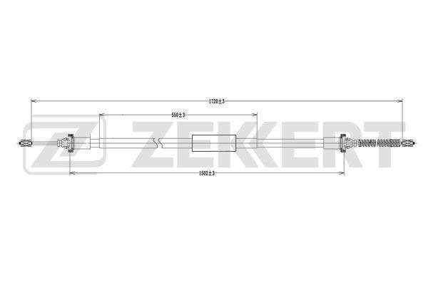 Zekkert BZ-1166 Cable Pull, parking brake BZ1166