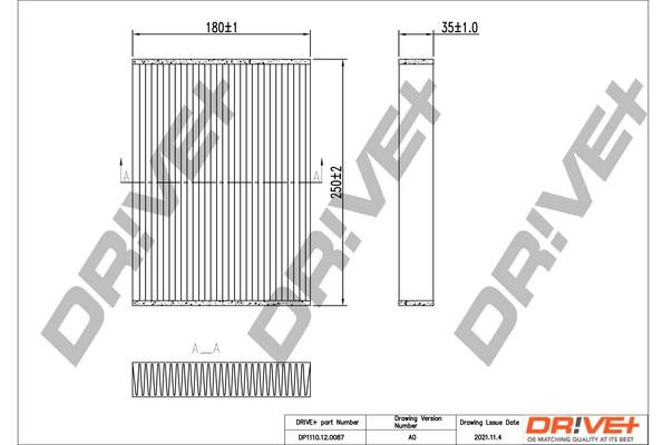 Dr!ve+ DP1110.12.0087 Filter, interior air DP1110120087