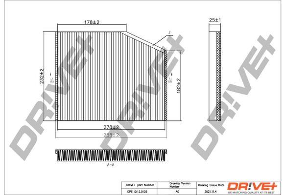 Dr!ve+ DP1110.12.0102 Filter, interior air DP1110120102