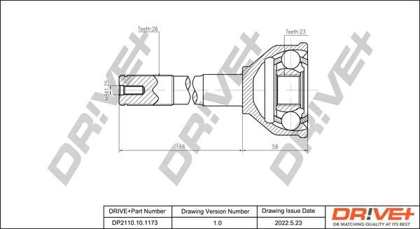 Dr!ve+ DP2110.10.1173 CV joint DP2110101173 DP2110101173 Dr!ve+ CV joint