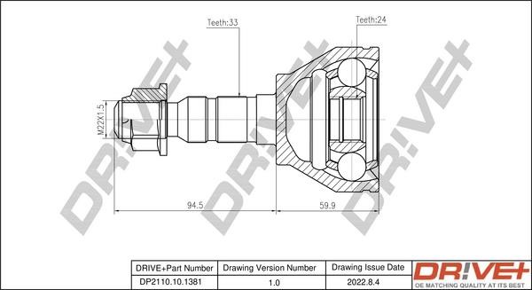 Dr!ve+ DP2110.10.1381 Joint kit, drive shaft DP2110101381