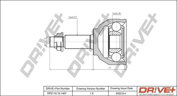 Dr!ve+ DP2110.10.1407 Joint kit, drive shaft DP2110101407