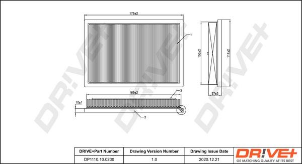 Dr!ve+ DP1110.10.0230 Air filter DP1110100230 DP1110100230 Dr!ve+ Air filter