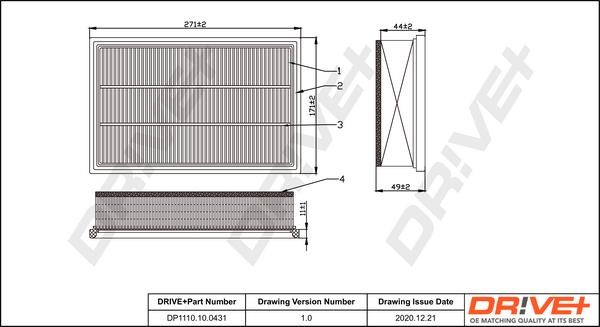 Dr!ve+ DP1110.10.0431 Air filter DP1110100431