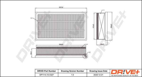 Dr!ve+ DP1110.10.0327 Air filter DP1110100327