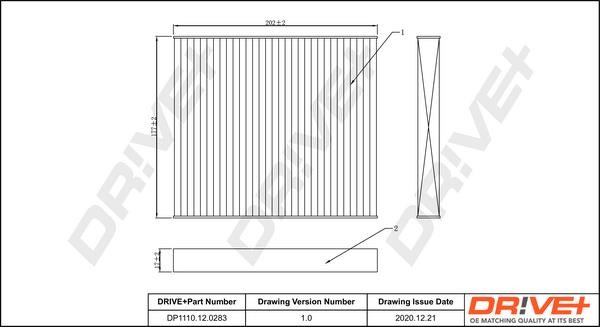 Dr!ve+ DP1110.12.0283 Cabin filter DP1110120283 DP1110120283 Dr!ve+ Cabin filter