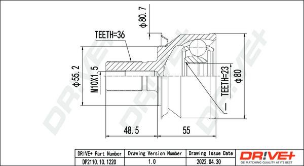 Dr!ve+ DP2110.10.1220 CV joint DP2110101220 DP2110101220 Dr!ve+ CV joint
