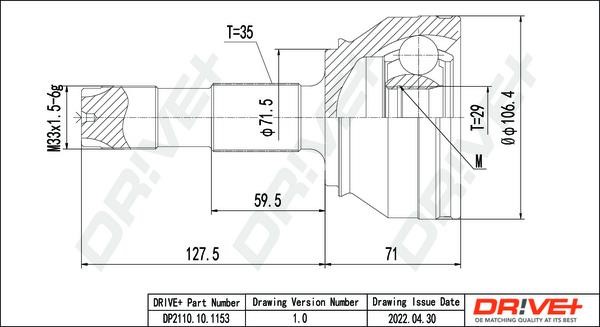 Dr!ve+ DP2110.10.1153 CV joint DP2110101153 DP2110101153 Dr!ve+ CV joint