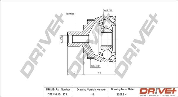 Dr!ve+ DP2110.10.1233 Joint kit, drive shaft DP2110101233