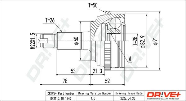 Dr!ve+ DP2110.10.1240 Joint kit, drive shaft DP2110101240