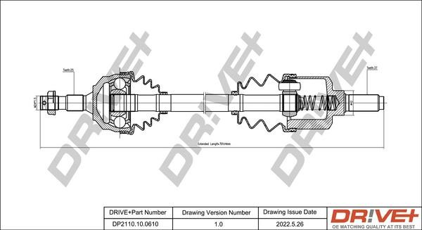 Dr!ve+ DP2110.10.0610 Drive shaft DP2110100610