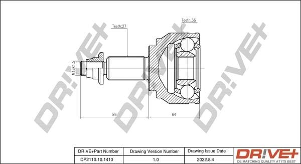 Dr!ve+ DP2110.10.1410 Joint kit, drive shaft DP2110101410