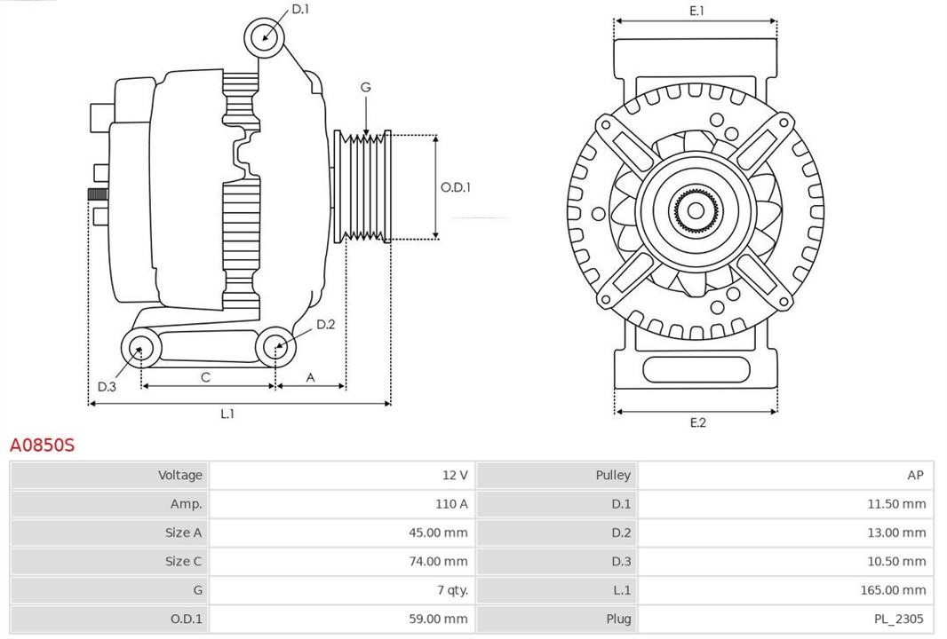 AS-PL Alternator – price 716 PLN