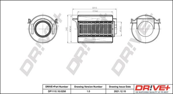 Dr!ve+ DP1110.10.0258 Air filter DP1110100258