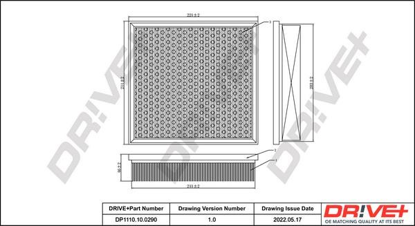 Dr!ve+ DP1110.10.0290 Air filter DP1110100290