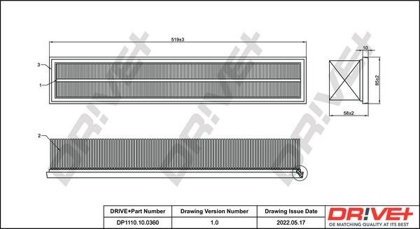 Dr!ve+ DP1110.10.0360 Air filter DP1110100360