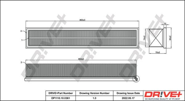 Dr!ve+ DP1110.10.0361 Air filter DP1110100361 DP1110100361 Dr!ve+ Air filter