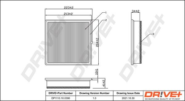 Dr!ve+ DP1110.10.0390 Air filter DP1110100390 DP1110100390 Dr!ve+ Air filter
