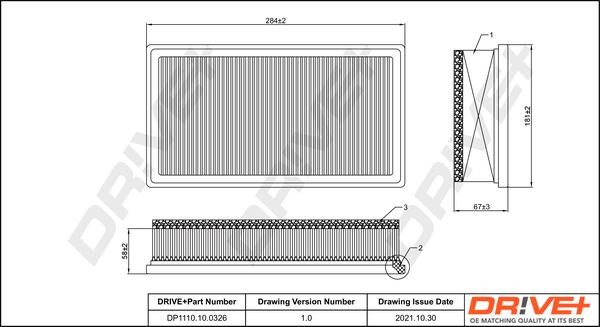 Dr!ve+ DP1110.10.0326 Air filter DP1110100326