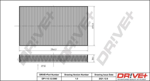 Dr!ve+ DP1110.12.0360 Filter, interior air DP1110120360