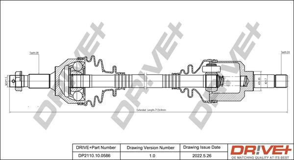 Dr!ve+ DP2110.10.0586 Drive shaft DP2110100586