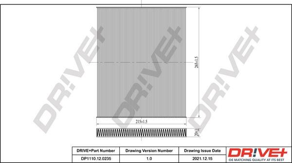 Air conditioning filter Citroen Nemo: DP1110120235 Dr!ve+ Cabin filter