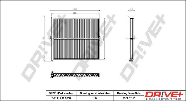 Air conditioning filter Mazda 3: DP1110120256 Dr!ve+ Cabin filter