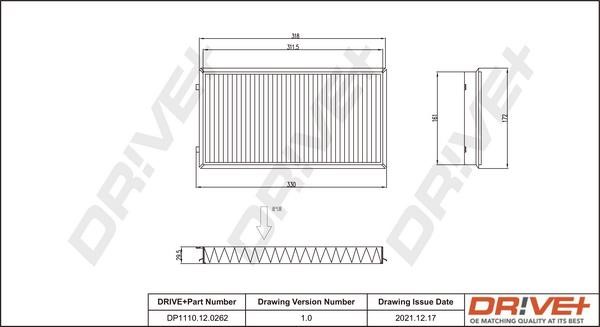 Cabin air filter Rolls-Royce: DP1110120262 Dr!ve+ Cabin filter