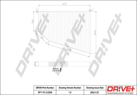 Dr!ve+ DP1110.12.0269 Filter, interior air DP1110120269