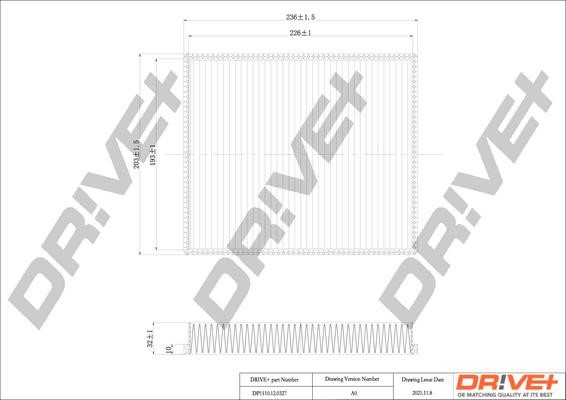Dr!ve+ DP1110.12.0327 Filter, interior air DP1110120327