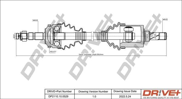Driveshaft Opel Meriva: DP2110100529 Dr!ve+ Drive shaft