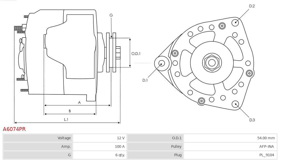 AS-PL Alternator – price 496 PLN
