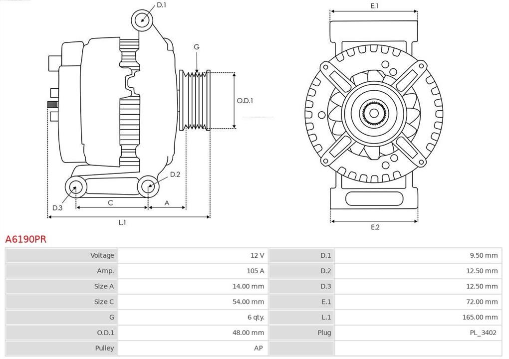 AS-PL Alternator – price 519 PLN