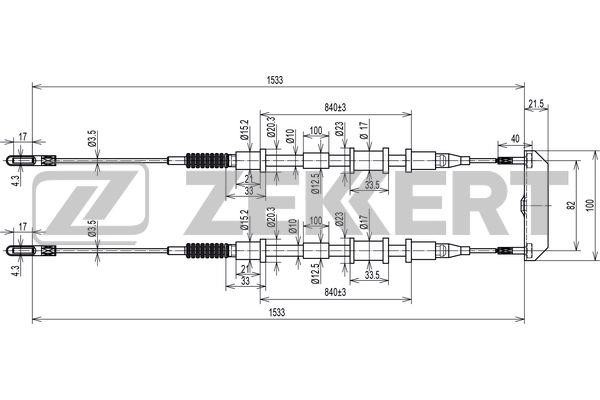 Zekkert BZ-1310 Cable, parking brake BZ1310