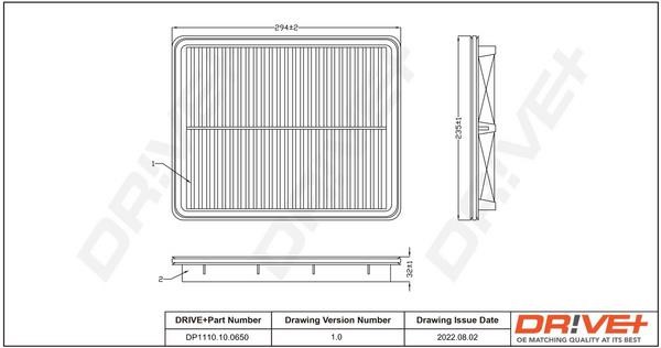 Dr!ve+ DP1110.10.0650 Air filter DP1110100650