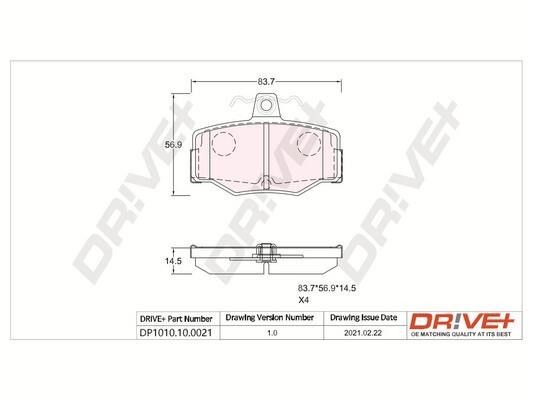 Dr!ve+ DP1010.10.0021 Brake Pad Set, disc brake DP1010100021