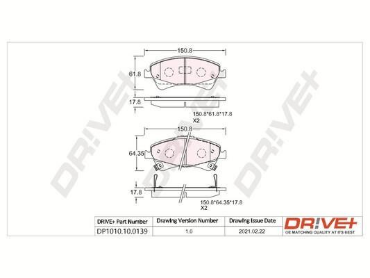 Dr!ve+ DP1010.10.0139 Brake Pad Set, disc brake DP1010100139