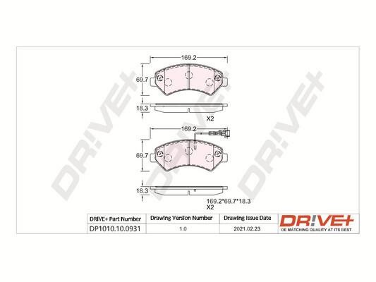 Dr!ve+ DP1010.10.0931 Brake Pad Set, disc brake DP1010100931