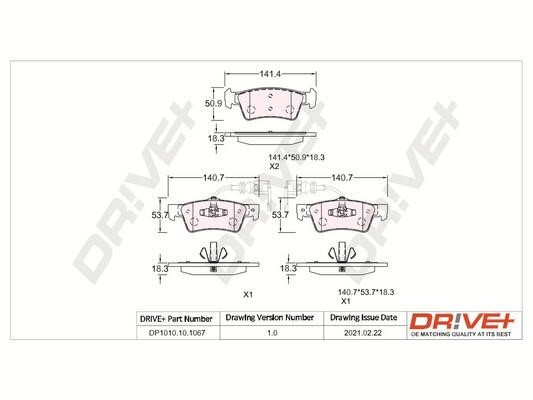 Dr!ve+ DP1010.10.1067 Brake Pad Set, disc brake DP1010101067