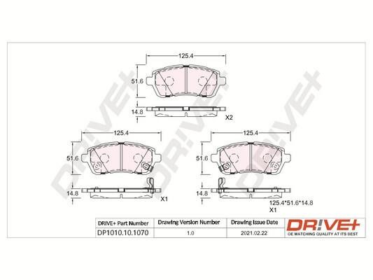 Dr!ve+ DP1010.10.1070 Brake Pad Set, disc brake DP1010101070