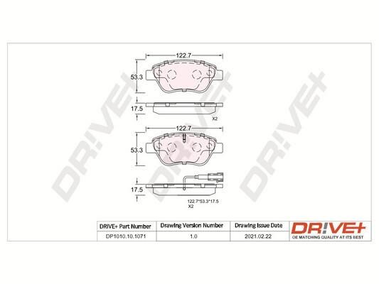 Dr!ve+ DP1010.10.1071 Brake Pad Set, disc brake DP1010101071