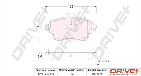 Dr!ve+ DP1010.10.1078 Brake Pad Set, disc brake DP1010101078