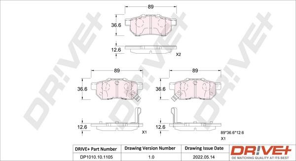 Dr!ve+ DP1010.10.1105 Brake Pad Set, disc brake DP1010101105