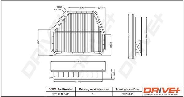Dr!ve+ DP1110.10.0485 Air filter DP1110100485 DP1110100485 Dr!ve+ Air filter
