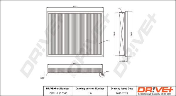 Dr!ve+ DP1110.10.0550 Air filter DP1110100550