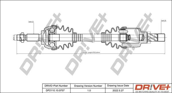 DP2110100757 Dr!ve+ Drive shaft